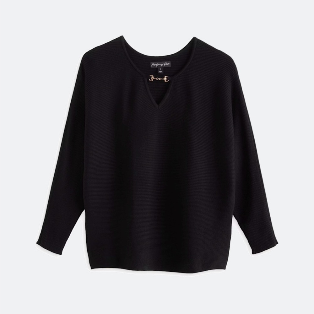 Oversized Ribbed Keyhole Sweater